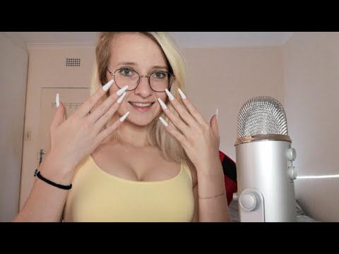 ASMR Nail Tapping and Glasses Tapping + facts about me (getting chatty)/ whispered