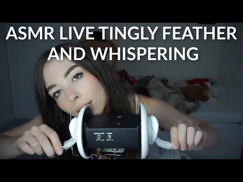 |ASMR| RELAXING FEATHER TINGLES AND WHISPERING