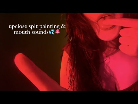 ASMR 👄 upclose spit painting & mouth sounds💦✨