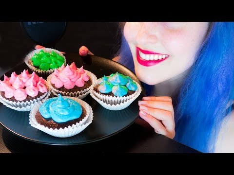 ASMR: RAINBOW Cupcakes Colorful & Fancy ~ Relaxing Eating Sounds [No Talking | Vegan] 😻