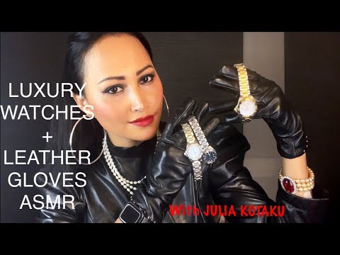 ASMR Tapping on luxury watches + Leather gloves