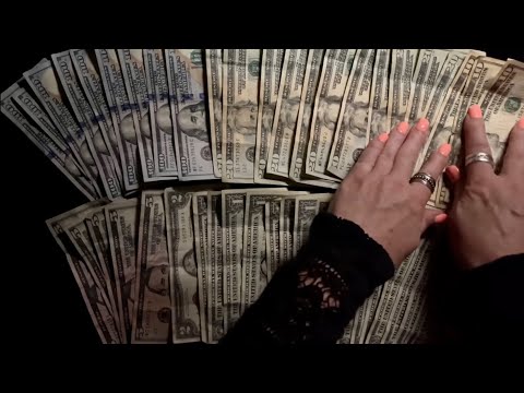 ASMR Counting Cash! (No talking) Playing with real American money. Paper crinkles.