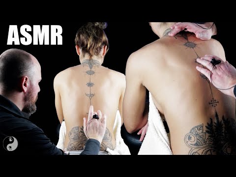 ASMR Whispered Seated Light Touch Head & Back Massage with Tracing