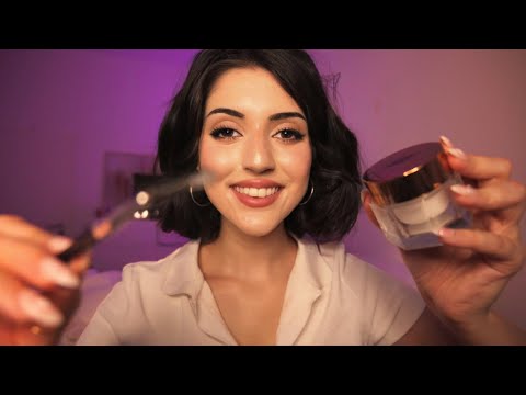 ASMR Your Big Sis Does Your Makeup After School (luxury makeup, tingly tapping, whispering)