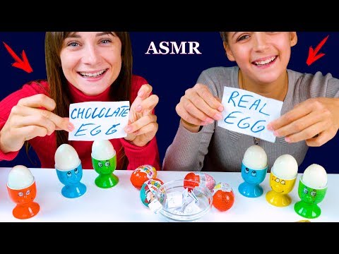 ASMR Real Egg VS Chocolate Egg CHALLENGE EATING SOUNDS  LiLiBu ASMR