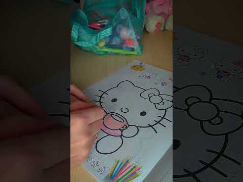 Coloring Hello Kitty #coloringbook #coloring #hellokitty 🌸