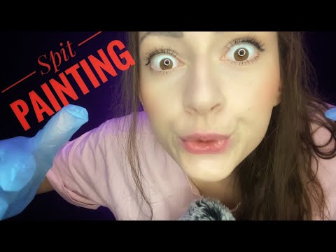ASMR SPIT PAINTING with gloves 🧤