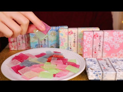 【ASMR/囁き】京都まるんの京のうす飴さん、いろどり宝石菓を食べる音🍭💎✨