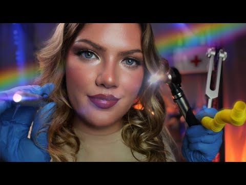 ASMR 🌈Hearing Test, but You CAN Close Your Eyes | Otoscope Ear Inspection, Rainbow Sound  Spectrum🌈