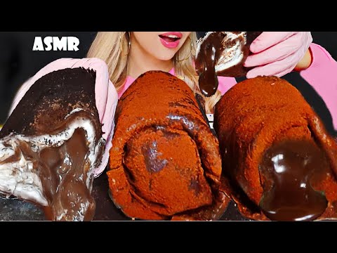 ASMR | CREAMY CREPE ROLL CAKES 크레이프 케이크 먹방 Chocolate Crepes Eating | Oli ASMR