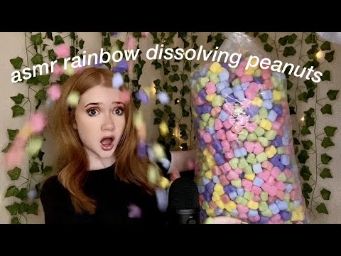 ASMR - DISSOLVING Rainbow Heart Packing Peanuts *I put them in a NINJA BLENDER and they EXPLODED!!*
