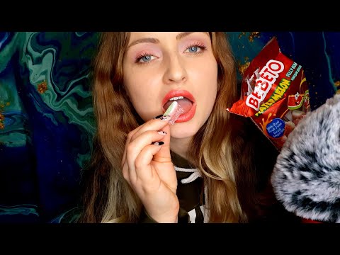 ASMR| MOUTH SOUNDS,  JELLY CANDY,  SOUR WATERMELON , HAND MOVEMENT