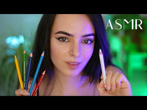 ASMR Drawing on Your Face in Russian, Italian, Spanish, Bulgarian...(Layered Sounds)