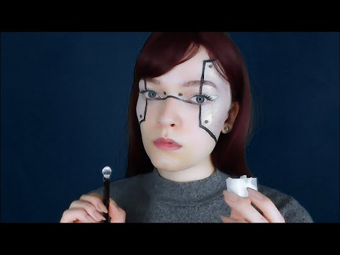 ASMR 🤖 Awkward Android cleans your Face (Camera Lens Brushing, creamy sounds)