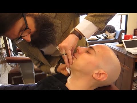 💈 Italian Barber - face shave with hot towel and Massage - No Talking ASMR - 4/5
