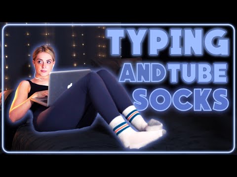 [ASMR] Typing Sounds | Super Cosy Study Sounds | Feet pose with Tube socks 🧦