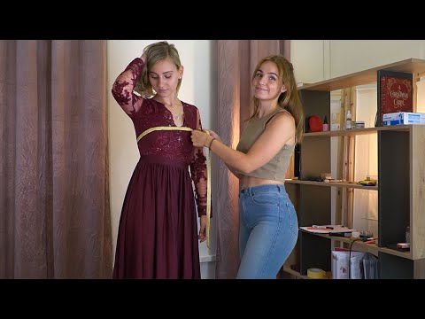 ASMR Dress Fitting and FULL Body Measuring [ Real Person ASMR ] | Evening Dresses | Czech RP