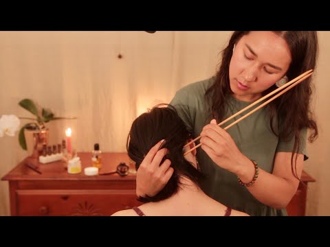 [ASMR] Scalp Check + Gua Sha Scalp, Neck & Back Massage with Marika (Real Person)
