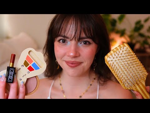 ASMR 🌼 Cozy Spring Personal Attention 🐛🦋 (wooden makeup, pampering, cozy friend)
