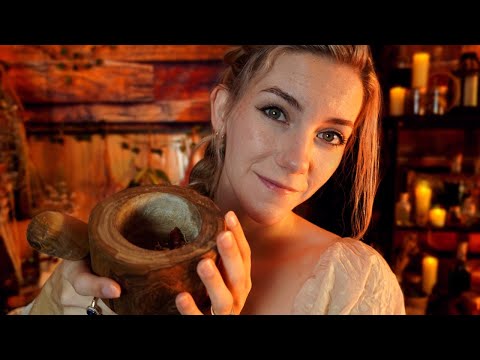 ASMR 🧙🏻‍♀️ The Sorceress & the Secrets | Fantasy Roleplay, Soft Spoken Pestle and Mortar