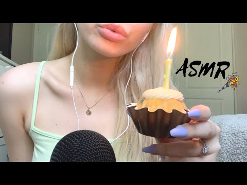 ASMR | Birthday Tingles | Blowing Out Candles & Eating Cake😍🎉