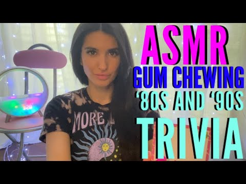 ASMR Gum Chewing and More ‘80s & ‘90s Trivia 🍬🎵🎸🎧(Binaural, Whispered, Tapping, Tongue Clicking)