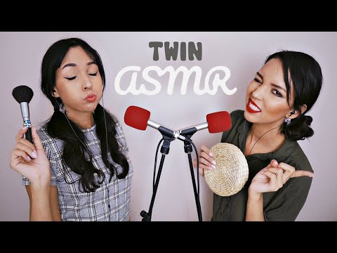 ASMR Français 👯‍♀️ Ma jumelle m'aide à t'endormir (Tapping, Inaudible, Brush, Mouth sounds)