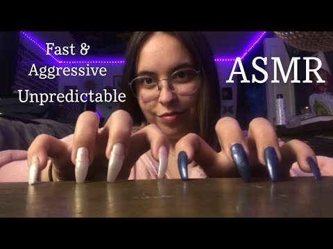 Fast & Unpredictable Long Nail Table Tapping & Scratching Around The Camera ASMR (no talking)