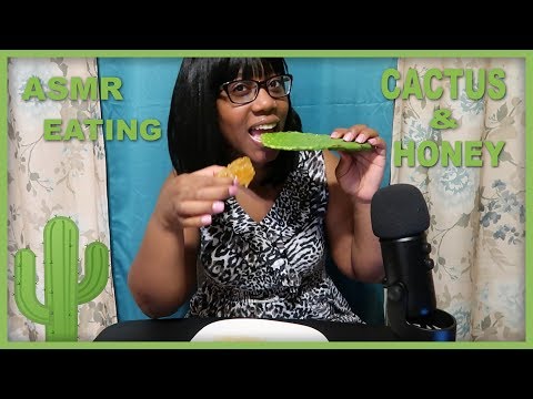 ASMR | EATING CACTUS LEAF 🌵and HONEY 🍯| EXTREME CRUNCHY SOUNDS