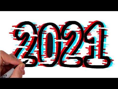 Comment Dessiner 2021 Avec Un Effet GLITCH / FLOU [Nouvel An]