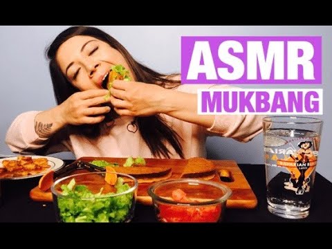 ASMR MUKBANG Crunchy Shrimp Tacos with Hot Sauce (EATING SOUNDS/LIGHT MUSIC)