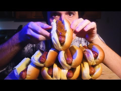 ASMR Hot Dog Topping Mukbang Party! Chili Cheese 김치 + More!! |  Nomnomsammieboy