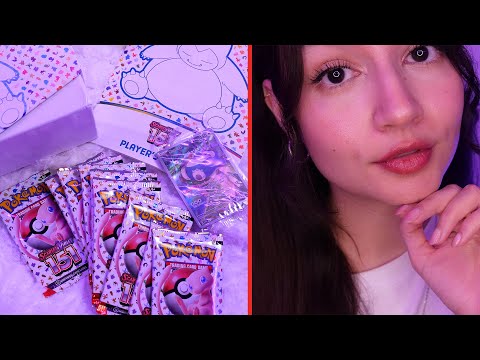 ASMR Pokemon 151 TCG Elite Trainer Box Unboxing For Relaxation | Whispers, Tapping, Crinkles