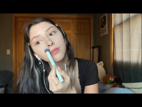 ASMR FAST MAKEUP GRWM 🤍 tapping & brushing :) many sounds ~ updated makeup routine