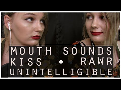 TWIN ASMR Mouth Sounds, Kisses, Unintelligible, Left Side/Right Side, Rawr, Mic Scratching