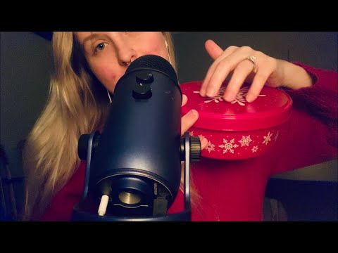 ASMR tapping on RED Items ❤️ red triggers | tapping, some crinkles, whispering