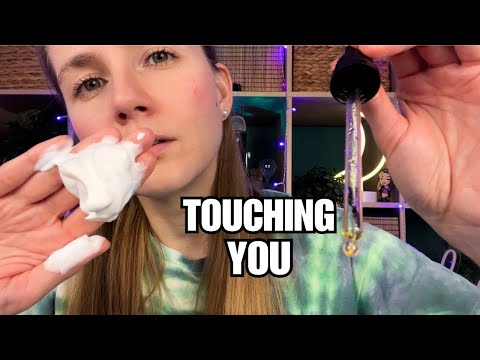 ASMR Touching You ✋🏻 ACTUAL Face Touching | Facial Spa + Inaudible Whisper
