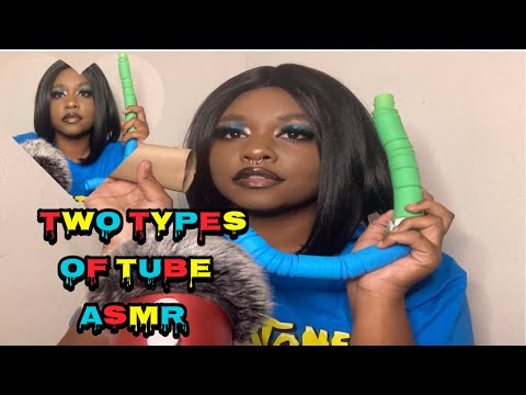 Two Types of Tubes ASMR  (mouth sounds & tapping)  #asmr #asmrmouthsounds #asmrtapping