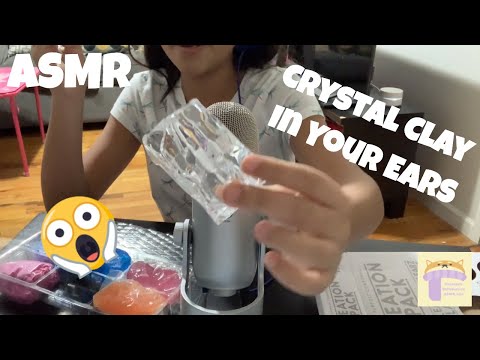 ASMR | Crystal Clear Clay in your ears | Blue Yeti