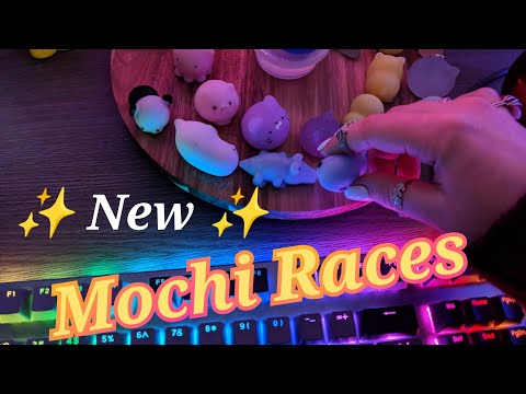 ASMR Mochi Races and Triggers (Cleaning the Track, Feed Mochis, Squish Mochis, Rattle Your Brain)