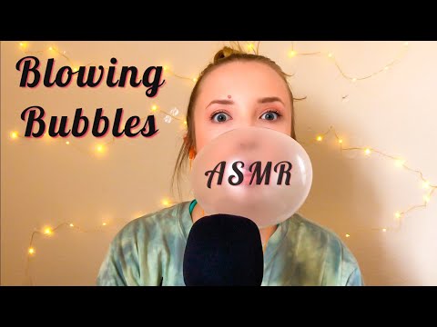 ASMR Chewing Gum + Blowing Bubbles | Up-Close Whisper, Mic Scratching, & Random Rambles