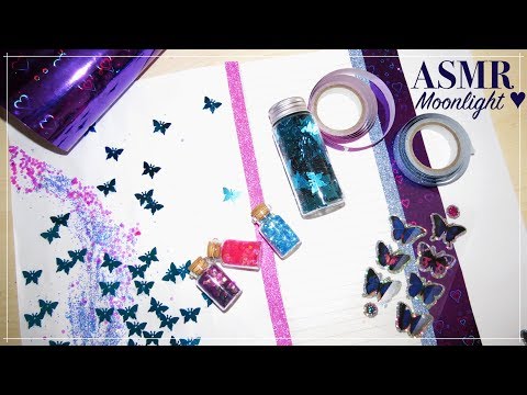 Arts and Crafts ASMR - Glitter, Bullet Journal, Tapping (No Talking) ♥︎