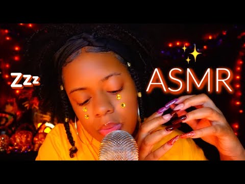 ASMR ✨Nail On Nail Tapping + Finger Flutters & Some Mouth Sounds for Sleep ♡ (SUPER TINGLY😴)