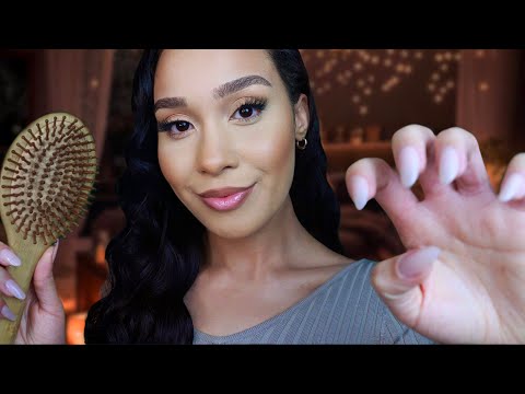 ASMR Helping You To Fall Asleep 🌙 Cozy Personal attention for sleep, Hair Brushing, Facial Massage