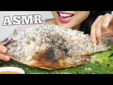 ASMR GRILL TILAPIA FISH with VEGGIES WRAP (EATING SOUNDS) | SAS-ASMR