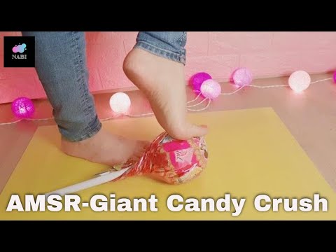 ASMR:: Trampling:: Barefoot crush giant Chupa Chups:: 거대 사탕 밟는 소리