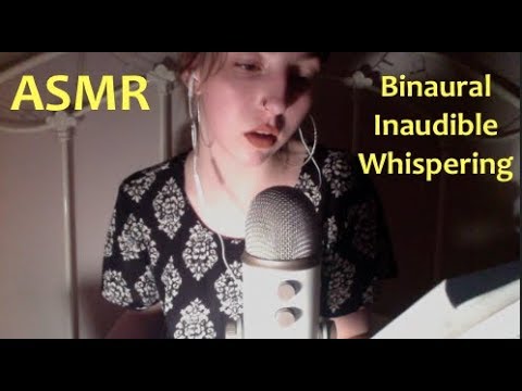 ASMR Inaudible Book Whispering (binaural and tingly mouth sounds)
