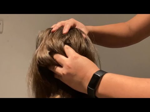 ASMR⚡️My husband’s first ASMR video! Hair brushing ~ hair play ~ massage (real person)