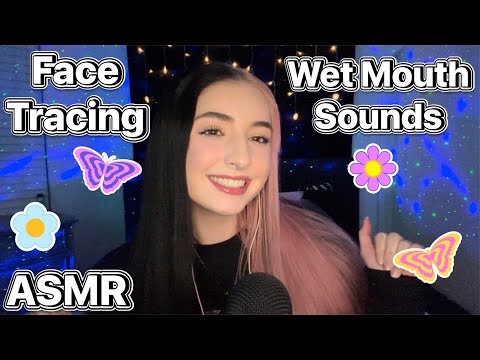 ASMR | Face Tracing, Wet Mouth Sounds, Hand Movements.. etc ♡