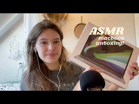 ASMR MacBook unboxing! (tapping, whispering, crinkles)
